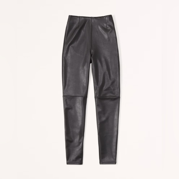 Black Abercrombie Classic Vegan Leather Legging - Picture 1 of 2